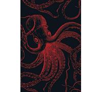 Vintage Octopus Red Journal: Ocean Sea Life Animals Journal Notebook to write in 6x9" 150 Lined Pages