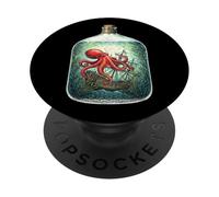 Vintage Octopus s Shipwreck Bottle s Cephalopod Ocean Art PopSockets Adhesive PopGrip