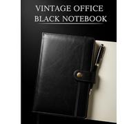 Vintage Office Black Notebook , Lined Large Classic Business Journal for Professionals, Meetings & Daily Planning - Retro Antique Style Cover with Modern Performance
