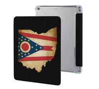 Vintage Ohio State Map with Flag Stylish Tri-fold Tablet Case Compatible with IPAD 2017/2018/Air1/Air2 (9.7in) Anti-Scratch Covers with Pen Slot