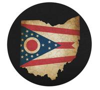 Vintage Ohio State Map with Flag Wooden Jigsaw Puzzles for Adults Brain-Teasing Game Idea Puzzle Gift for Unisex