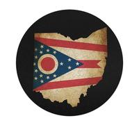 Vintage Ohio State Map with Flag Wooden Jigsaw Puzzles for Adults Brain-Teasing Game Idea Puzzle Gift for Unisex