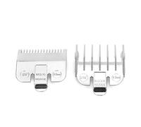 Vintage Oil Head Hair Clipper Limit Comb Positioning Tooth Electroplating Guide Comb Haircut Accessory Professional Stylist Tool Gold Silver Durable Polymer Material 12g 2PCS (Silver caliper