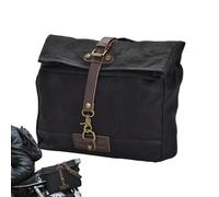Vintage Oil-Waxed Canvas Motorcycle Saddlebag - Heavy Duty Side Bag & Pannier | Retro Tool & Messenger Bag for Bikers | Waterproof Storage for Road Trips, Camping & Commuting