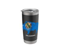 Vintage Oklahoma Flag Buffalo Bison Native American Graphic Stainless Steel Insulated Tumbler
