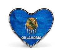 Vintage Oklahoma Flag Custom Brooch Pin Heart Lapel Pins Tie Suit Dress Accessories for Men Women Wedding Birthday