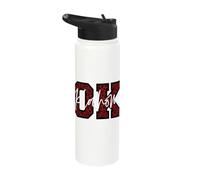Vintage Oklahoma Game-Day Leopard Print Cool-Looking Fan Art Stainless Steel Insulated Water Bottle