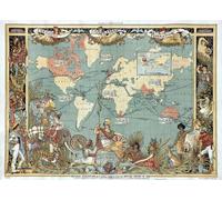 Vintage Old 1886 British Empire Map Of The World Poster Wall Art A3 & A4 Re-Print