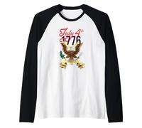 Vintage Old American Flag Patriotic 1776 We The People USA Raglan Baseball Tee