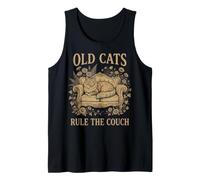 Vintage Old Cats Rule The Couch Retro Feline Sofa Tank Top