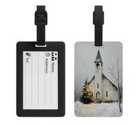 Vintage Old Country Church Luggage Tag Travel Bag Suitcase Baggage Name Tags