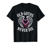 Vintage Old Goths Never Die Heart Wings Goth Girl Gothic Tee T-Shirt