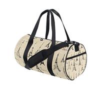 Vintage Old Paris Eiffel Tower Gym Duffel Bag Canvas Travel Weekender Luggage Handbag for Men Women Sports and Overnight