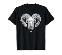Vintage Old Ram Skull Retro Western Cowboys Bull Design T-Shirt, Men, Black, 6X-Large