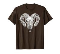 Vintage Old Ram Skull Retro Western Cowboys Bull Design T-Shirt, Men, Brown, 3X-Large