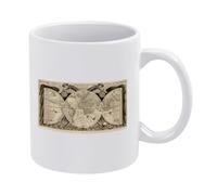 Vintage Old World Map 1630 Coffee Mug White Ceramic 11 Oz Tea Cup with Antique 17th Century Hemisphere Cartography Graphic for History Lovers Daily Office and Home Use