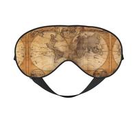 Vintage Old World Map Print Soft Eye Mask â€“ Elastic Nighttime Shade, Light-Proof Blindfolds for Plane, Yoga, Travel