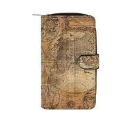 Vintage Old World Map Wallet Slim Minimalist Pocket Compact Billfold 12 Card Slots Bussiness Card Holder for Men Women