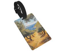 Vintage Olive Grove with The Sea Luggage Tags Name Id Label Suitcase Tags, Ideal for Travel Cruise Backpacks Bag