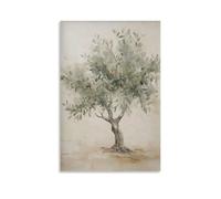 Vintage Olive Tree Sage Green Wall Art Paintings Canvas Prints Poster Artwork for Living Room Bedroom Bathroom Office Home Decor 12x18inch(30x45cm)