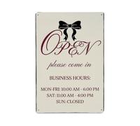 Vintage Open Bow Tie Metal Tin Sign