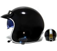 Vintage Open Face Motorbike Helmet, German Style Jet Helmet with Sun Visor, ECE/DOT Approved, Adult Men Women Road Legal, Retro 3/4 Open Face Design 3,M