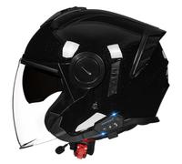 Vintage Open Face Motorbike Helmets Bluetooth Motorcycle Half Helmet Retro 3/4 Scooter Helmets ECEDOT Approved with Goggles and Bluetooth Headset for Adults Men Women I,XL:61-62CM