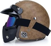 Vintage Open Face Motorcycle Helmet with Visor, Etro German Style Open Face Beanie - ECE 22.06 Approved Baseball Cap,Low Profile Motorcycle for Men &Amp; Women 3,M/(57~58cm)