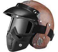 Vintage Open Face Motorcycle Helmet with Visor, Etro German Style Open Face Beanie - ECE 22.06 Approved Baseball Cap,Low Profile Motorcycle for Men &Amp; Women 10,L/(59~60cm)