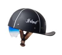 Vintage Open Face Motorcycle Helmets Baseball Cap Motorbike Half Helmet with Pull Down Visor Moped Cap Jet Scooter Street Cruiser ECEDOT Certified for Adults Men Women Y,M:57-58CM