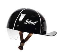 Vintage Open Face Motorcycle Helmets Baseball Cap Motorbike Half Helmet with Pull Down Visor Moped Cap Jet Scooter Street Cruiser ECEDOT Certified for Adults Men Women J,M:57-58CM