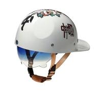 Vintage Open Face Motorcycle Helmets Baseball Cap Motorbike Half Helmet with Pull Down Visor Moped Cap Jet Scooter Street Cruiser ECEDOT Certified for Adults Men Women Z,XL:61-62CM