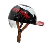 Vintage Open Face Motorcycle Helmets Baseball Cap Motorbike Half Helmet with Pull Down Visor Moped Cap Jet Scooter Street Cruiser ECEDOT Certified for Adults Men Women B,XXL:63-64CM