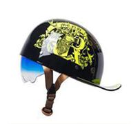 Vintage Open Face Motorcycle Helmets Baseball Cap Motorbike Half Helmet with Pull Down Visor Moped Cap Jet Scooter Street Cruiser ECEDOT Certified for Adults Men Women G,XL:61-62CM