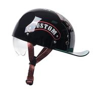 Vintage Open Face Motorcycle Helmets Baseball Cap Motorbike Half Helmet with Pull Down Visor Moped Cap Jet Scooter Street Cruiser ECEDOT Certified for Adults Men Women T,XXL:63-64CM