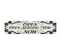 Vintage Open Serving Bow Tie Metal Tin Sign