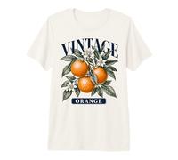 Vintage Orange Botanical Illustration Citrus Fruit Branch Premium T-Shirt