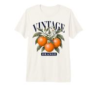 Vintage Orange Botanical Illustration Citrus Fruit Branch Premium T-Shirt