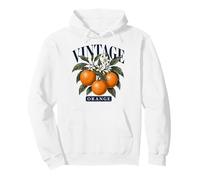 Vintage Orange Botanical Illustration Citrus Fruit Branch Pullover Hoodie