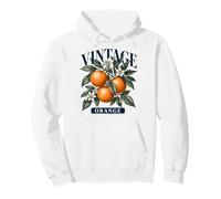 Vintage Orange Botanical Illustration Citrus Fruit Branch Pullover Hoodie