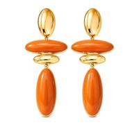 Vintage Orange Dangle Earrings - Fashion for Women | Charming Orange statement earrings in polished alloy, vintage design perfect for dates and social gatherings.