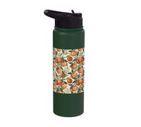 Vintage Orange Fruit and Blossom Botanical Pattern Stainless Steel Insulated Water Bottle