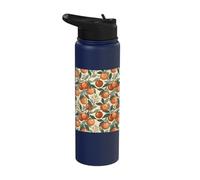 Vintage Orange Fruit and Blossom Botanical Pattern Stainless Steel Insulated Water Bottle
