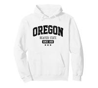 Vintage Oregon Beaver State Athletic Black Rough Text Pullover Hoodie