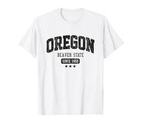 Vintage Oregon Beaver State Athletic Black Rough Text T-Shirt