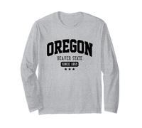 Vintage Oregon Beaver State Athletic Black Text Long Sleeve T-Shirt