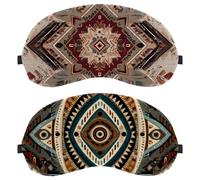 Vintage Oriental Ethnic Pattern 2 - Piece Light-Blocking Soft Breathable Eye Masks with Eye Patches and Sleep Masks