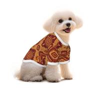 Vintage Ornate Pattern Print Cotton Dog T Shirt Breathable Soft Pet Clothes, for Small Medium Large Dogs Cats