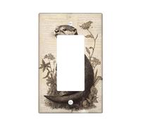 Vintage Otter Light Switch Cover Plates/Outlet Covers, Sepia Woodland Animal Decor for Rustic Wall Accents, Thermoplastic Wall Plates, Standard Size Single Rocker