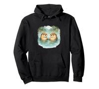 Vintage Otters Wildlife Aesthetic Art Cute Summer Otter Pullover Hoodie